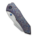 WEKNIFE High - Fin XL Thumb Stud Knife Diamond Patterned Flamed Titanium Handle (3.48" Hand Rubbed Satin CPM 20CV Blade) WE24010 - 5