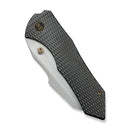 WEKNIFE High - Fin XL Thumb Stud Knife Diamond Patterned Polished Gray Titanium Handle (3.48" Hand Rubbed Satin CPM 20CV Blade) WE24010 - 6