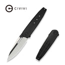 WEKNIFE Hull Flipper Knife Black Titanium Handle & Endcap (3.89" Hand Polished Satin Bohler M390 Blade, Black Stonewashed Flat) WE24046 - 1 - We Knife