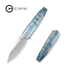 WEKNIFE Hull Flipper Knife Blue Terrain Titanium Handle & Gray Endcap (3.89" Hand Polished Satin Bohler M390 Blade) WE24046 - 3 - We Knife