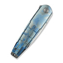 WEKNIFE Hull Flipper Knife Blue Terrain Titanium Handle & Gray Endcap (3.89" Hand Polished Satin Bohler M390 Blade) WE24046 - 3 - We Knife