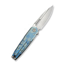 WEKNIFE Hull Flipper Knife Blue Terrain Titanium Handle & Gray Endcap (3.89" Hand Polished Satin Bohler M390 Blade) WE24046 - 3 - We Knife