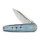 WEKNIFE Hull Flipper Knife Blue Terrain Titanium Handle & Gray Endcap (3.89" Hand Polished Satin Bohler M390 Blade) WE24046 - 3 - We Knife