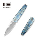 WEKNIFE Hull Flipper Knife Blue Terrain Titanium Handle & Gray Endcap (3.89" Hand Polished Satin Bohler M390 Blade) WE24046-3 - We Knife