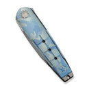 WEKNIFE Hull Flipper Knife Blue Terrain Titanium Handle & Gray Endcap (3.89" Hand Polished Satin Bohler M390 Blade) WE24046 - 3 - We Knife