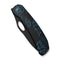 WEKNIFE Inmate Front Flipper & Thumb Hole Knife Black Titanium Handle With Blue Raindrops (3.7" Black Stonewashed CPM 20CV Blade) WE23096B - 2