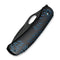 WEKNIFE Inmate Front Flipper & Thumb Hole Knife Black Titanium Handle With Blue Raindrops (3.7" Black Stonewashed CPM 20CV Blade) WE23096B - 2