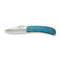 WEKNIFE Inmate Front Flipper & Thumb Hole Knife Blue Titanium Handle With Golden Raindrops (3.7" Satin Finished CPM 20CV Blade) WE23096B - 3