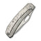 WEKNIFE Inmate Front Flipper & Thumb Hole Knife Gray Titanium Handle & Raindrops (3.7" Stonewashed CPM 20CV Blade) WE23096B - 1