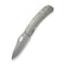 WEKNIFE Inmate Front Flipper & Thumb Hole Knife Gray Titanium Handle & Raindrops (3.7" Stonewashed CPM 20CV Blade) WE23096B - 1