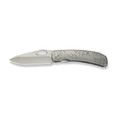WEKNIFE Inmate Front Flipper & Thumb Hole Knife Gray Titanium Handle & Raindrops (3.7" Stonewashed CPM 20CV Blade) WE23096B - 1