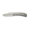 WEKNIFE Inmate Front Flipper & Thumb Hole Knife Gray Titanium Handle & Raindrops (3.7" Stonewashed CPM 20CV Blade) WE23096B - 1