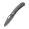 WEKNIFE Inmate Front Flipper & Thumb Hole Knife Polished Gray Titanium Handle With Satin Raindrops (3.7" Polished Gray CPM 20CV Blade) WE23096B - 4