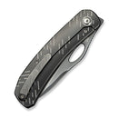 WEKNIFE Inmate Front Flipper & Thumb Hole Knife Polished Gray Titanium Handle With Satin Raindrops (3.7" Polished Gray CPM 20CV Blade) WE23096B - 4