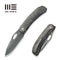 WEKNIFE Inmate Front Flipper & Thumb Hole Knife Polished Gray Titanium Handle With Satin Raindrops (3.7" Polished Gray CPM 20CV Blade) WE23096B - 4