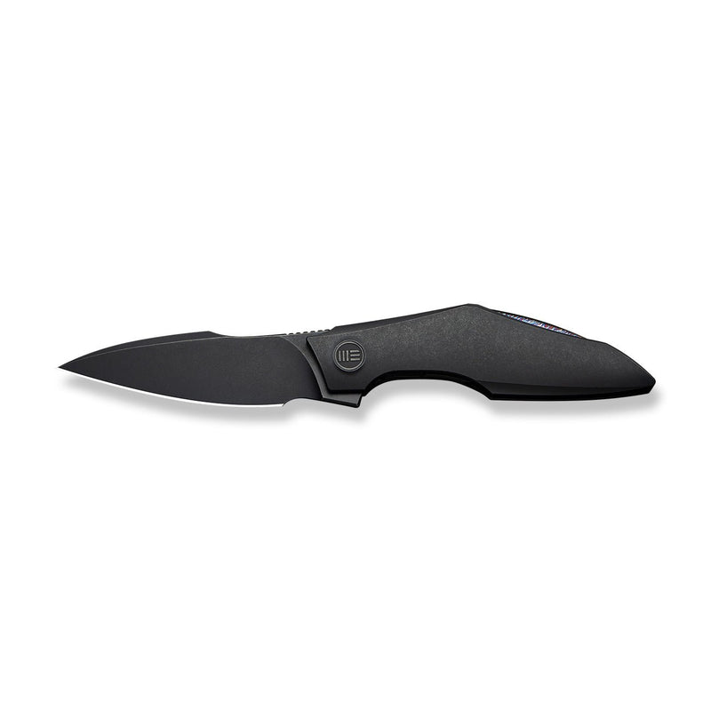WEKNIFE Krait Snake Flipper Knife Black Titanium Handle (3.34" Black Stonewashed Bohler M390 Blade) WE24084 - 1