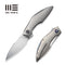 WEKNIFE Krait Snake Flipper Knife Gray Titanium Handle (3.34" Hand Rubbed Satin Bohler M390 Blade) WE24084 - 2
