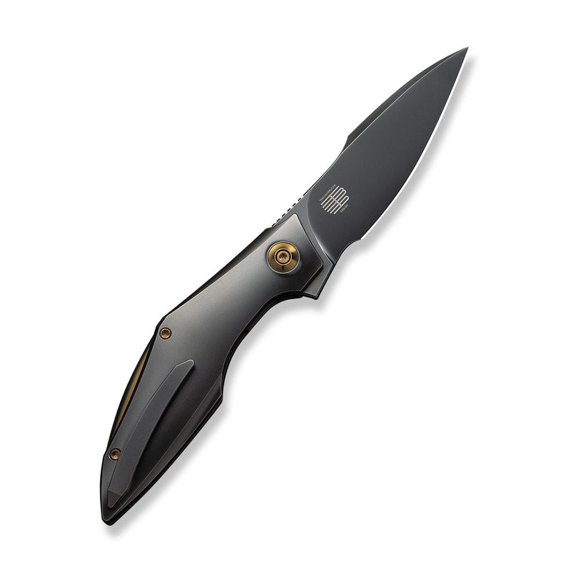 WEKNIFE Krait Snake Flipper Knife Polished Gray Titanium Handle (3.34" Polished Gray Bohler M390 Blade) WE24084 - 3