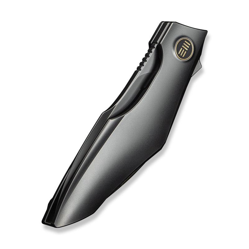WEKNIFE Krait Snake Flipper Knife Polished Gray Titanium Handle (3.34" Polished Gray Bohler M390 Blade) WE24084 - 3