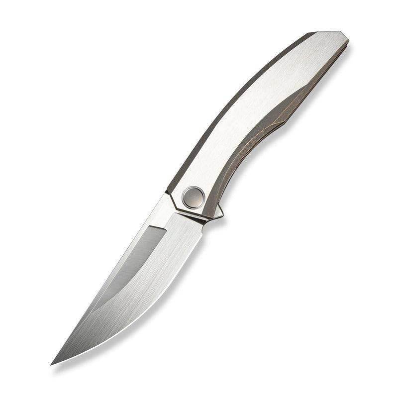 WEKNIFE Kryon Flipper Knife Bronze / Satin Titanium Handle (3.92" Hand Rubbed Satin Bohler M390 Blade) WE25019 Sample2