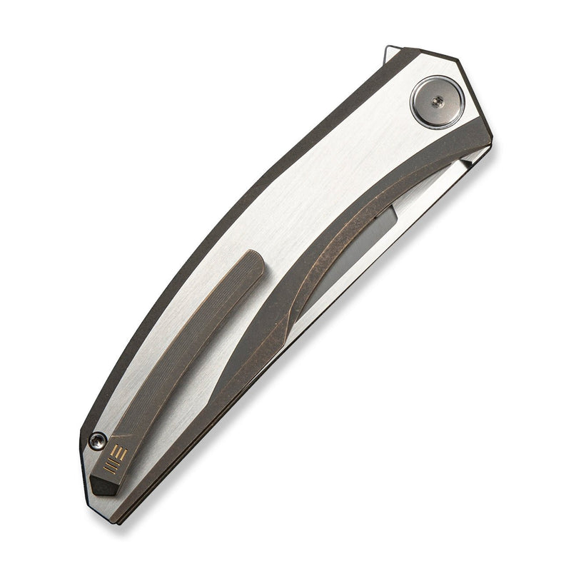 WEKNIFE Kryon Flipper Knife Bronze / Satin Titanium Handle (3.92" Hand Rubbed Satin Bohler M390 Blade) WE25019 Sample2