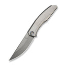WEKNIFE Kryon Flipper Knife Gray Titanium Handle (3.92" Silver Bead Blasted Bohler M390 Blade) WE25019 Sample1