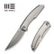 WEKNIFE Kryon Flipper Knife Gray Titanium Handle (3.92" Silver Bead Blasted Bohler M390 Blade) WE25019 Sample1