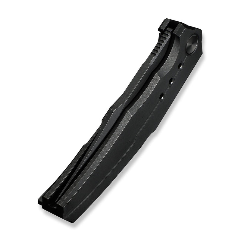 WEKNIFE Kyklos Flipper Knife Black Titanium Handle (3.79" Black Stonewashed Bohler M390 Blade) WE23086 - 1