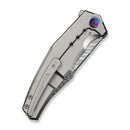 WEKNIFE Kyklos Flipper Knife Gray Titanium Handle (3.79" Fafnir Damasteel Blade) WE23086 - DS1