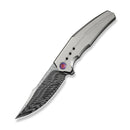 WEKNIFE Kyklos Flipper Knife Gray Titanium Handle (3.79" Fafnir Damasteel Blade) WE23086 - DS1