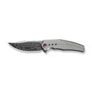 WEKNIFE Kyklos Flipper Knife Gray Titanium Handle (3.79" Fafnir Damasteel Blade) WE23086 - DS1