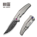 WEKNIFE Kyklos Flipper Knife Gray Titanium Handle (3.79" Fafnir Damasteel Blade) WE23086 - DS1