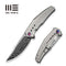 WEKNIFE Kyklos Flipper Knife Gray Titanium Handle (3.79" Fafnir Damasteel Blade) WE23086 - DS1