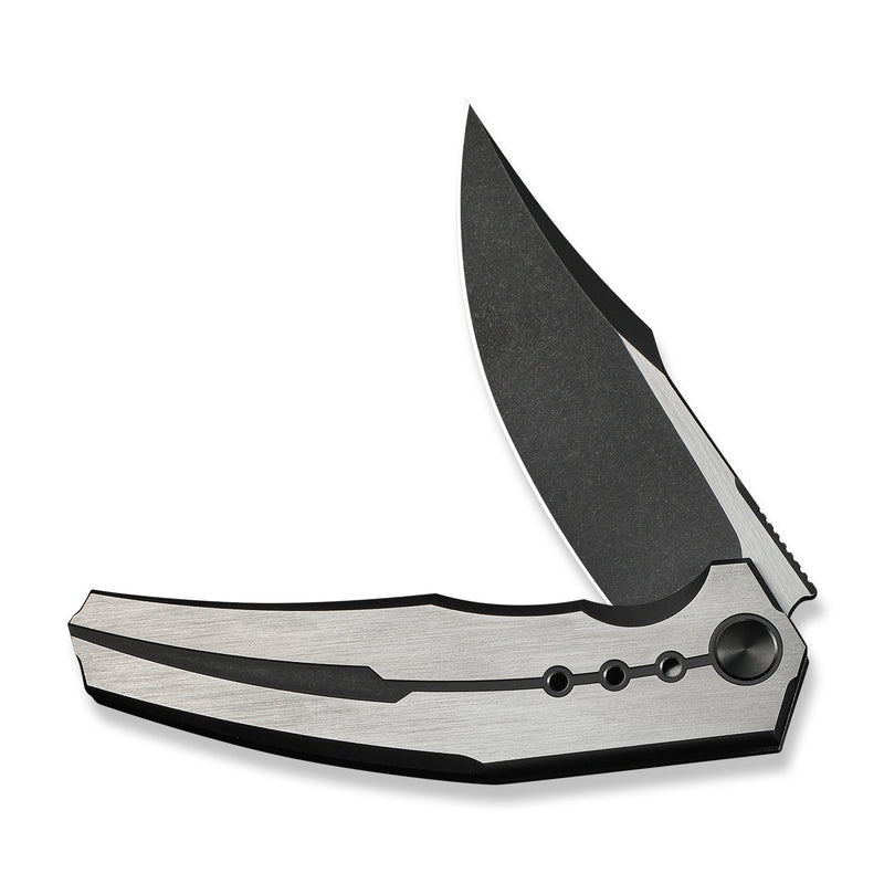 WEKNIFE Kyklos Flipper Knife Satin / Black Titanium Handle (3.79" Black Stonewashed Bohler M390 Blade, Satin Flat) WE23086 - 3