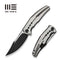 WEKNIFE Kyklos Flipper Knife Satin / Black Titanium Handle (3.79" Black Stonewashed Bohler M390 Blade, Satin Flat) WE23086 - 3