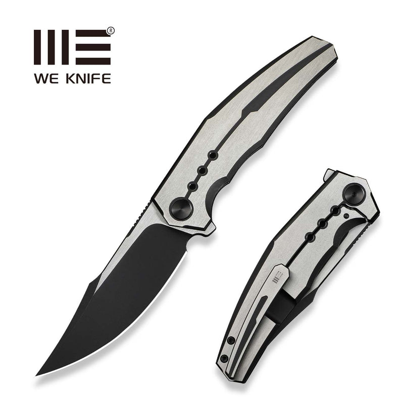 WEKNIFE Kyklos Flipper Knife Satin / Black Titanium Handle (3.79" Black Stonewashed Bohler M390 Blade, Satin Flat) WE23086 - 3