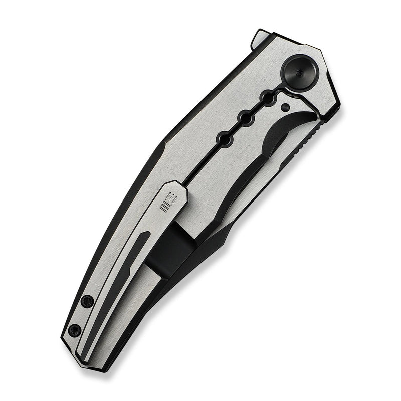 WEKNIFE Kyklos Flipper Knife Satin / Black Titanium Handle (3.79" Black Stonewashed Bohler M390 Blade, Satin Flat) WE23086 - 3