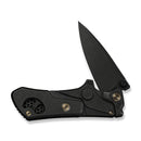 WEKNIFE NexoMorph Thumb Stud & Button Lock & Morphing Folding Knife Black Titanium Handle (2.95" Black Stonewashed Bohler M390 Blade) WE24037B-1 - We Knife
