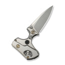 WEKNIFE NexoMorph Thumb Stud & Button Lock & Morphing Folding Knife Gray Titanium Handle (2.95" Stonewashed Bohler M390 Blade) WE24037B-2 - We Knife