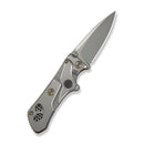 WEKNIFE NexoMorph Thumb Stud & Button Lock & Morphing Folding Knife Gray Titanium Handle (2.95" Stonewashed Bohler M390 Blade) WE24037B-2 - We Knife