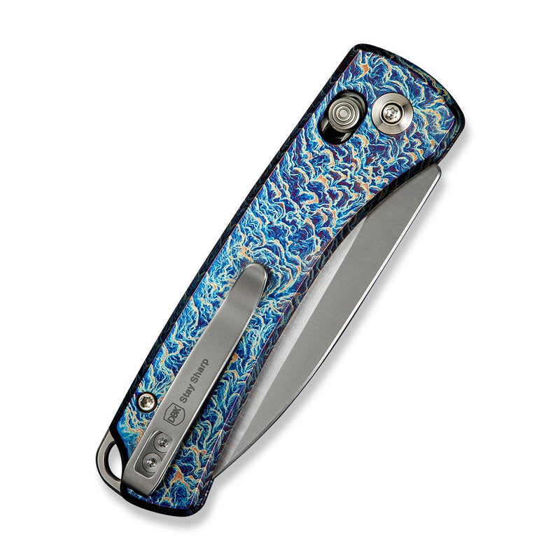 WEKNIFE Nightblade Crossbar Lock Knife Flamed Titanium Handle (2.98" Hand Rubbed Satin CPM 20CV Blade) WE22046 - 4
