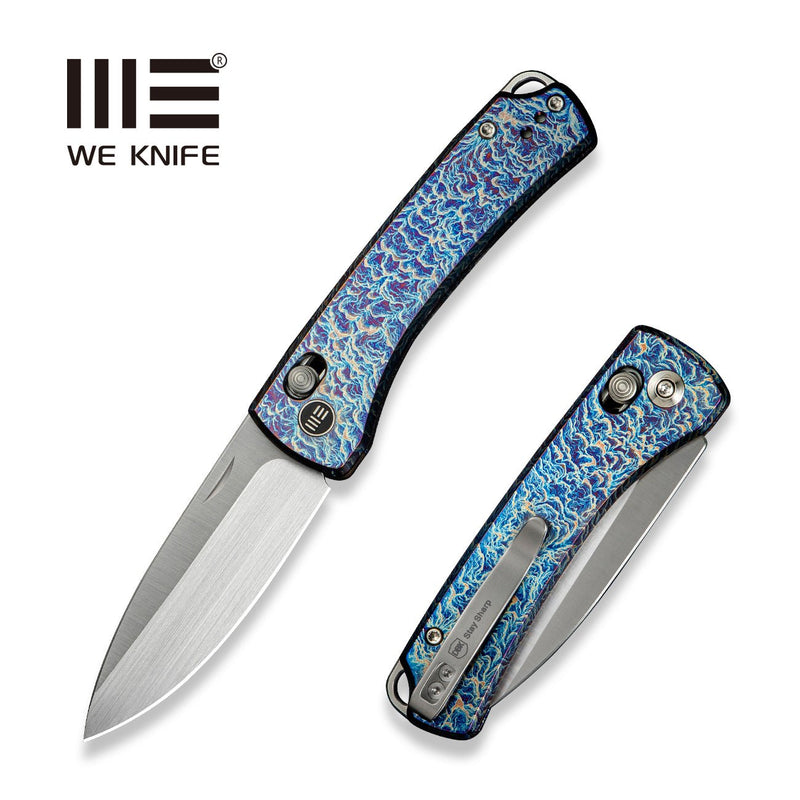 WEKNIFE Nightblade Crossbar Lock Knife Flamed Titanium Handle (2.98" Hand Rubbed Satin CPM 20CV Blade) WE22046 - 4