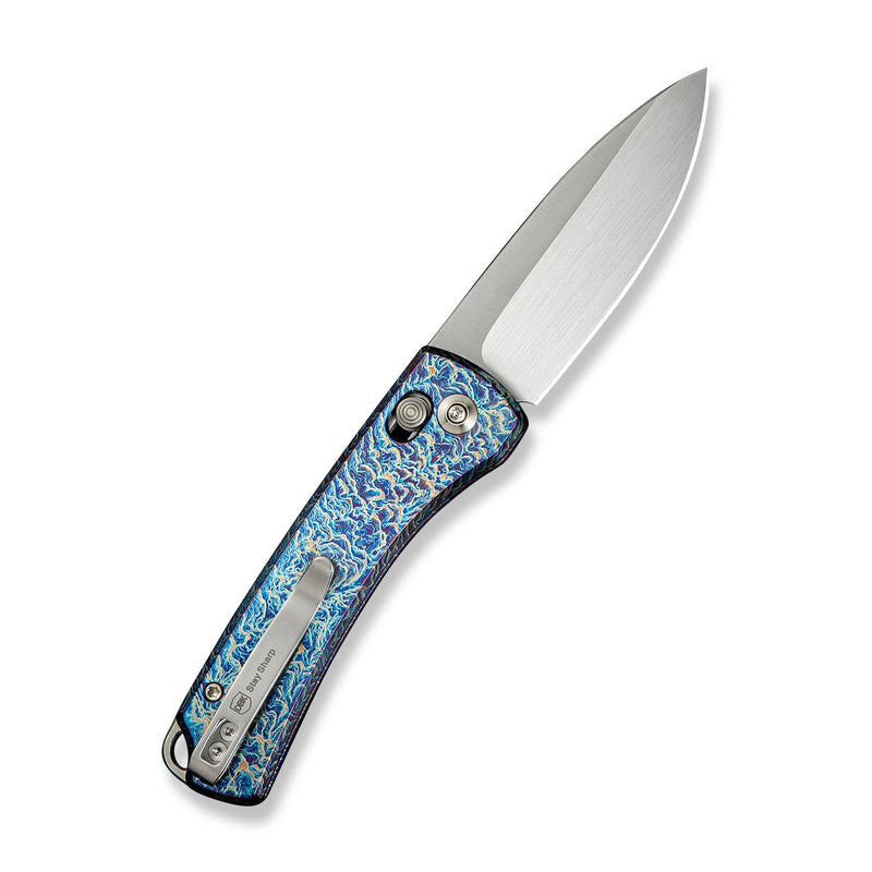 WEKNIFE Nightblade Crossbar Lock Knife Flamed Titanium Handle (2.98" Hand Rubbed Satin CPM 20CV Blade) WE22046 - 4