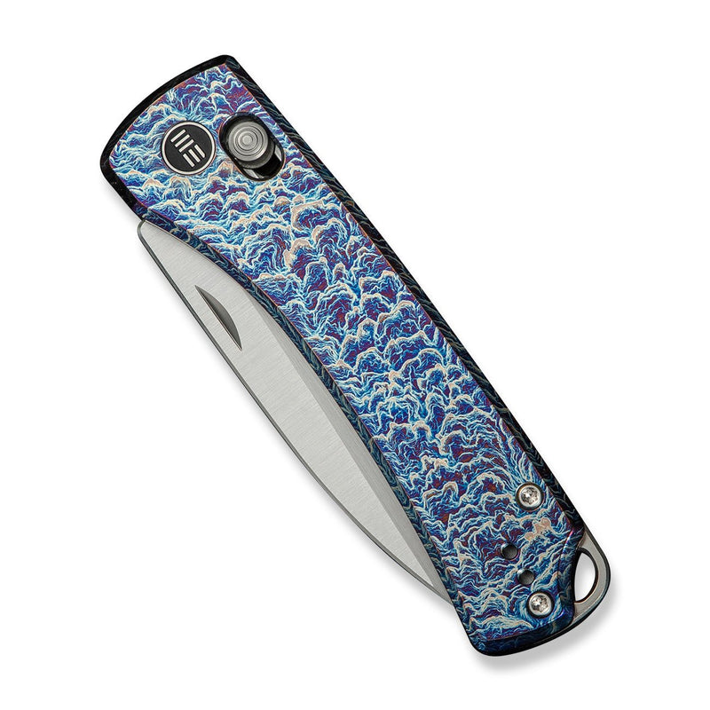 WEKNIFE Nightblade Crossbar Lock Knife Flamed Titanium Handle (2.98" Hand Rubbed Satin CPM 20CV Blade) WE22046 - 4