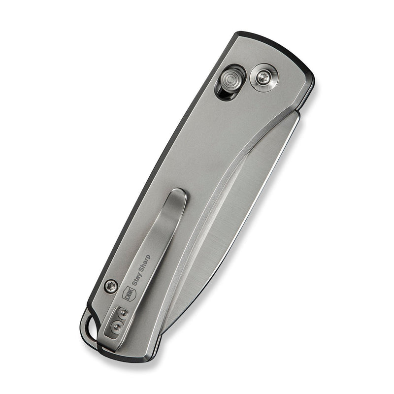WEKNIFE Nightblade Crossbar Lock Knife Polished Bead Blasted Titanium Handle (2.98" Hand Rubbed Satin CPM 20CV Blade) WE22046 - 2