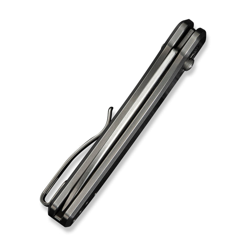 WEKNIFE Nightblade Crossbar Lock Knife Polished Bead Blasted Titanium Handle (2.98" Hand Rubbed Satin CPM 20CV Blade) WE22046 - 2