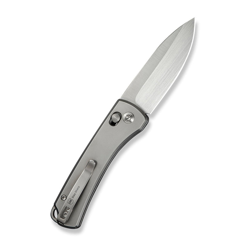 WEKNIFE Nightblade Crossbar Lock Knife Polished Bead Blasted Titanium Handle (2.98" Hand Rubbed Satin CPM 20CV Blade) WE22046 - 2