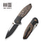 WEKNIFE Nitro OG Flipper & Thumb Stud Knife Black Titanium Handle With Copper Foil Carbon Fiber Inlay (3.75" Black Stonewashed CPM 20CV Blade, Satin Flat) WE23035-2