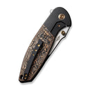 WEKNIFE Nitro OG Flipper & Thumb Stud Knife Black Titanium Handle With Copper Foil Carbon Fiber Inlay (3.75" Black Stonewashed CPM 20CV Blade, Satin Flat) WE23035-2