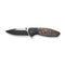 WEKNIFE Nitro OG Flipper & Thumb Stud Knife Black Titanium Handle With Copper Foil Carbon Fiber Inlay (3.75" Black Stonewashed CPM 20CV Blade, Satin Flat) WE23035-2